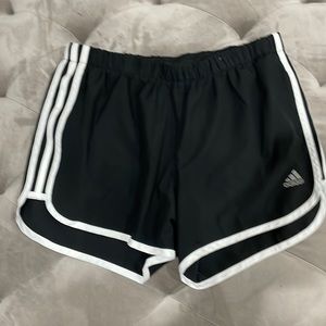 Adidas black lined running shorts